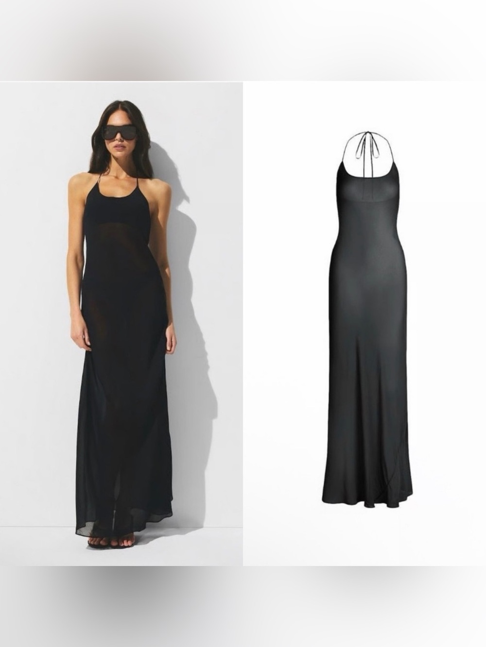 SKIMS Sheer Cover Ups Long Slip Dress | Obsidian | Size 2X | NWT